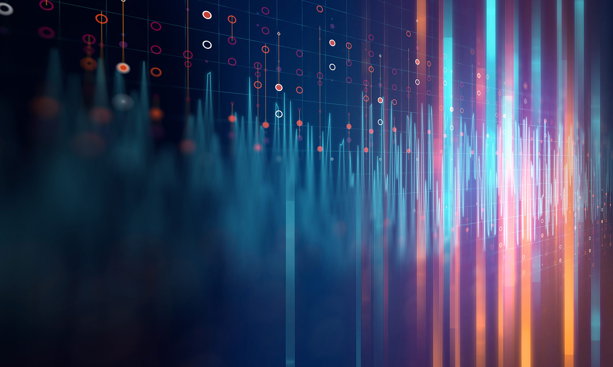 Audio waveform abstract technology background